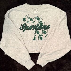 Michigan State Spartans Victoria's Secret PINK Graphic Crop Sweatshirt